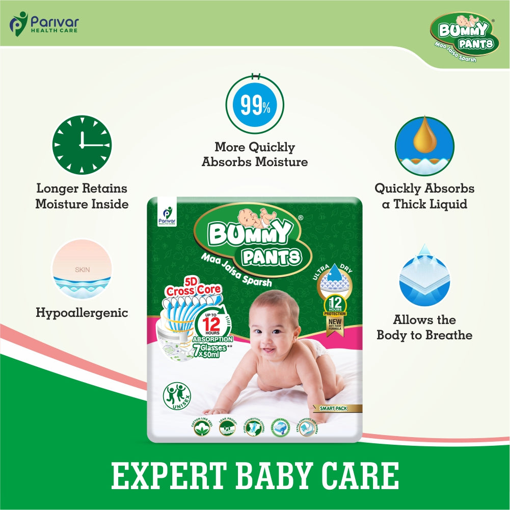 Baby Diaper in L size, 90 Count, Anti-Rash, 12Hrs Protection, 9-14kg (Pack 3)